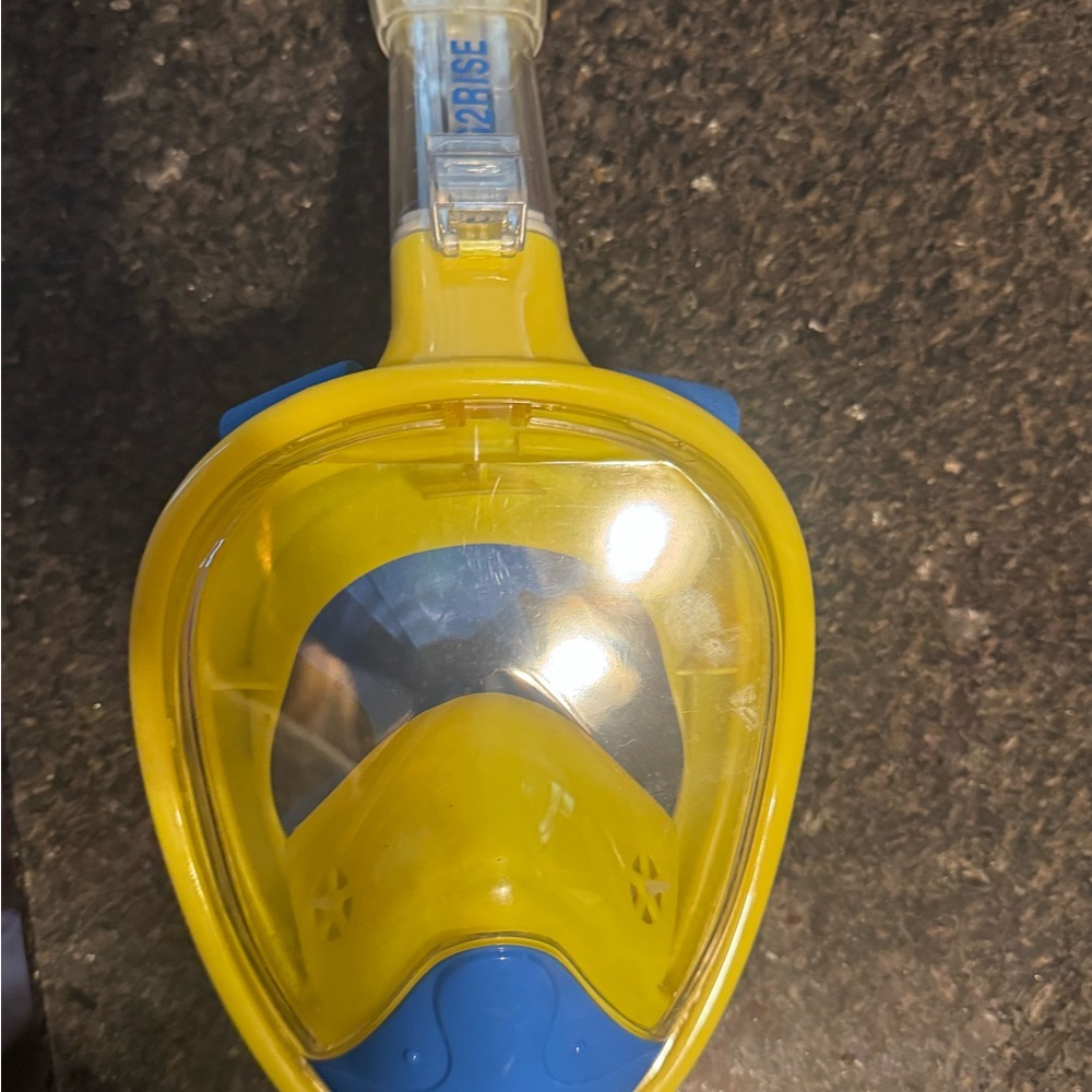 Yellow and Blue Full Face Snorkel Mask